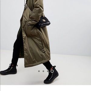 ISO ASOS Design Maxi Raincoat - GREEN